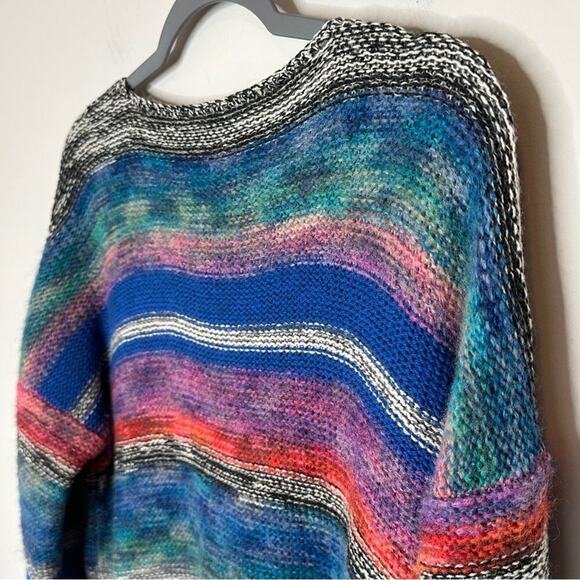 Sundance Petite Small Merino Blend Long Multi Colored Cardigan Toggle Bohemian - Picture 9 of 10